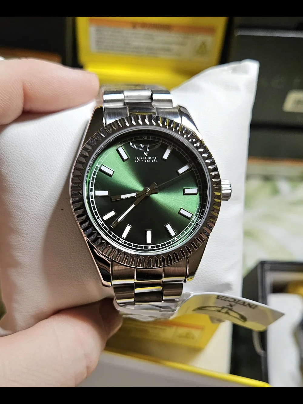 Invicta Specialty Stainless Steel Quartz Watch – Green Dial 40mm